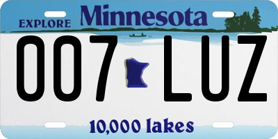 MN license plate 007LUZ