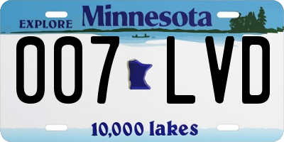 MN license plate 007LVD
