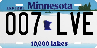 MN license plate 007LVE