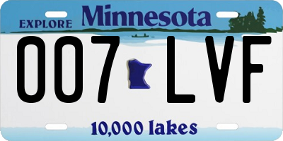 MN license plate 007LVF