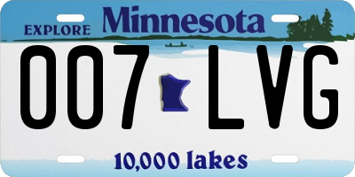 MN license plate 007LVG