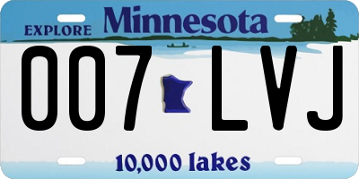 MN license plate 007LVJ