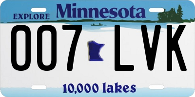 MN license plate 007LVK