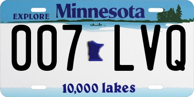 MN license plate 007LVQ