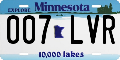 MN license plate 007LVR