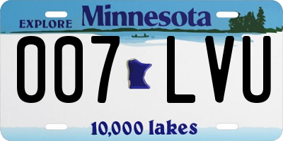 MN license plate 007LVU
