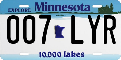 MN license plate 007LYR
