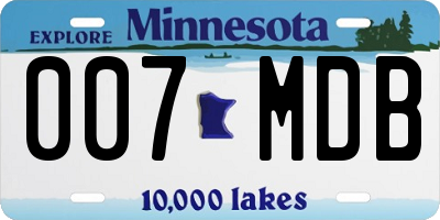 MN license plate 007MDB