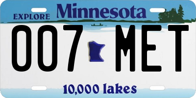 MN license plate 007MET