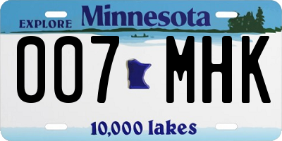 MN license plate 007MHK