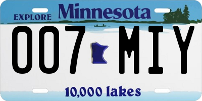 MN license plate 007MIY