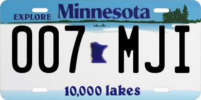 MN license plate 007MJI