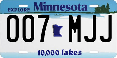 MN license plate 007MJJ