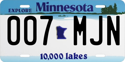 MN license plate 007MJN