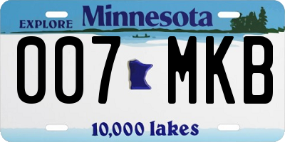 MN license plate 007MKB