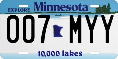 MN license plate 007MYY