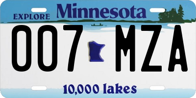 MN license plate 007MZA