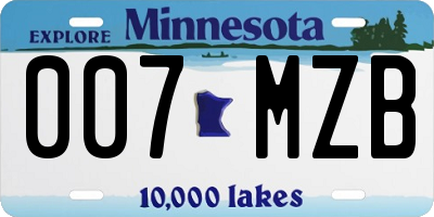 MN license plate 007MZB