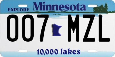 MN license plate 007MZL
