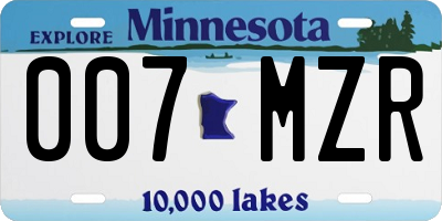 MN license plate 007MZR