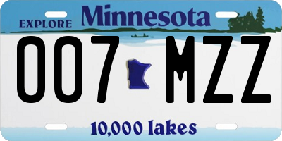 MN license plate 007MZZ