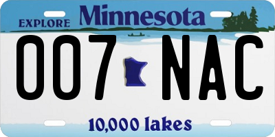 MN license plate 007NAC