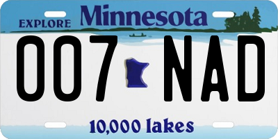 MN license plate 007NAD