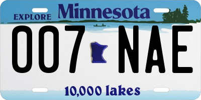 MN license plate 007NAE