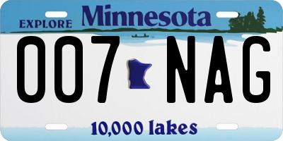 MN license plate 007NAG
