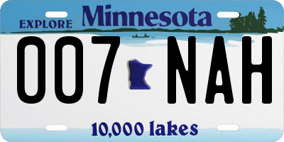 MN license plate 007NAH