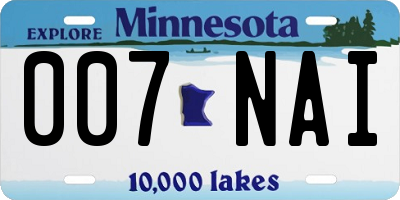 MN license plate 007NAI