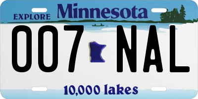 MN license plate 007NAL