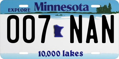 MN license plate 007NAN