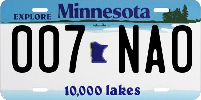 MN license plate 007NAO