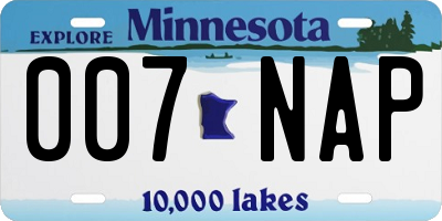 MN license plate 007NAP
