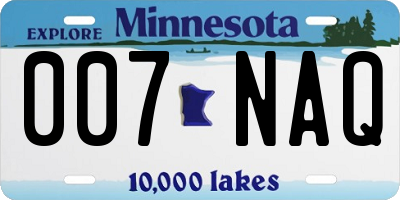MN license plate 007NAQ