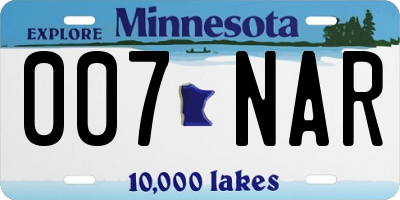 MN license plate 007NAR