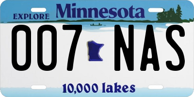 MN license plate 007NAS