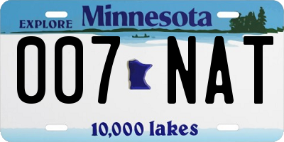 MN license plate 007NAT