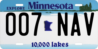 MN license plate 007NAV