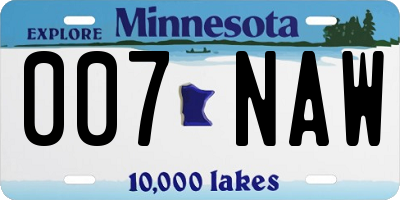 MN license plate 007NAW