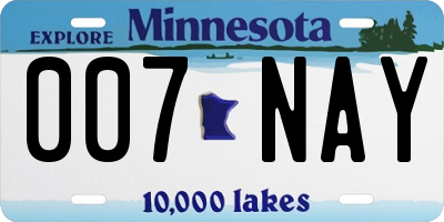 MN license plate 007NAY