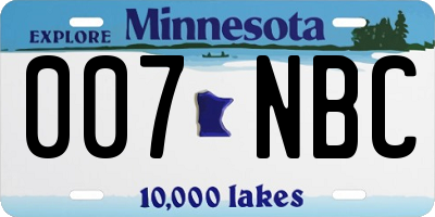 MN license plate 007NBC