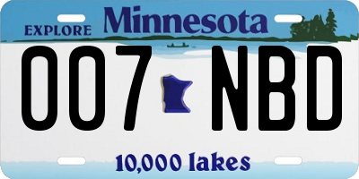 MN license plate 007NBD
