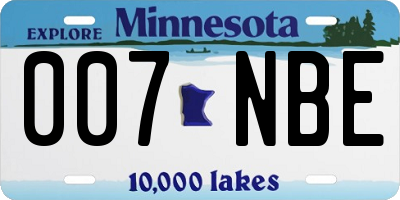 MN license plate 007NBE