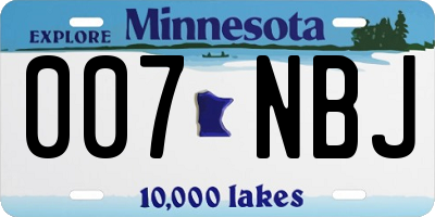 MN license plate 007NBJ