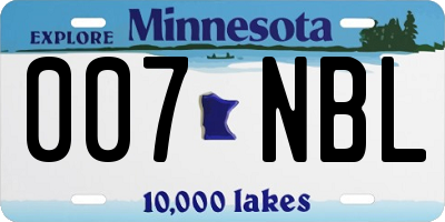 MN license plate 007NBL