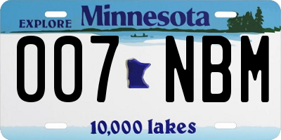 MN license plate 007NBM