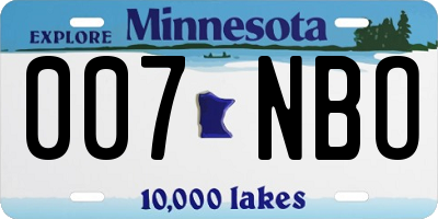 MN license plate 007NBO