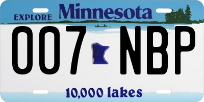 MN license plate 007NBP